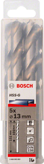 Сверло по металлу HSS-G 13 мм, 5 шт 2608595083