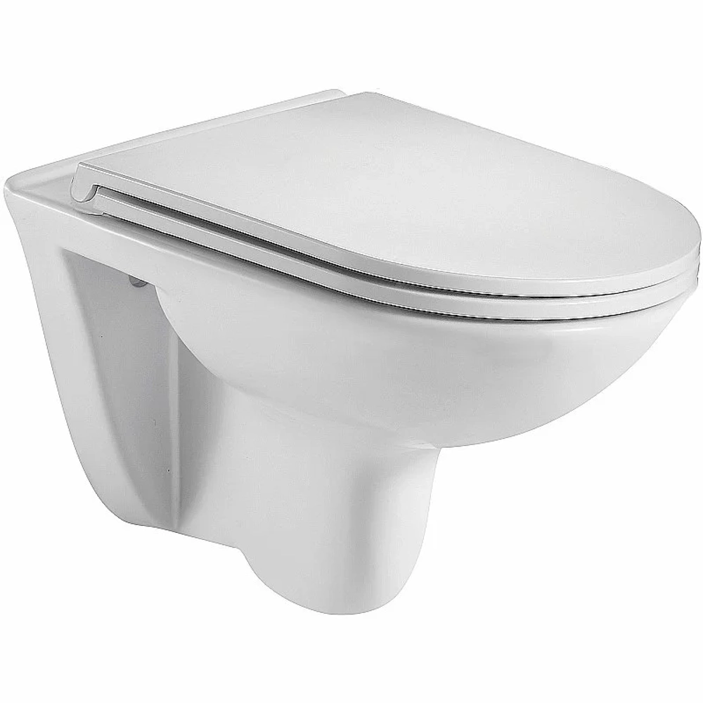 Унитаз подвесной WeltWasser AMBERG 350 + BAARBACH 004 GL-WT + AMBERG RD-WT белый глянцевый, безободковый, с крышкой микролифт, с инсталляцией и белой кнопкой