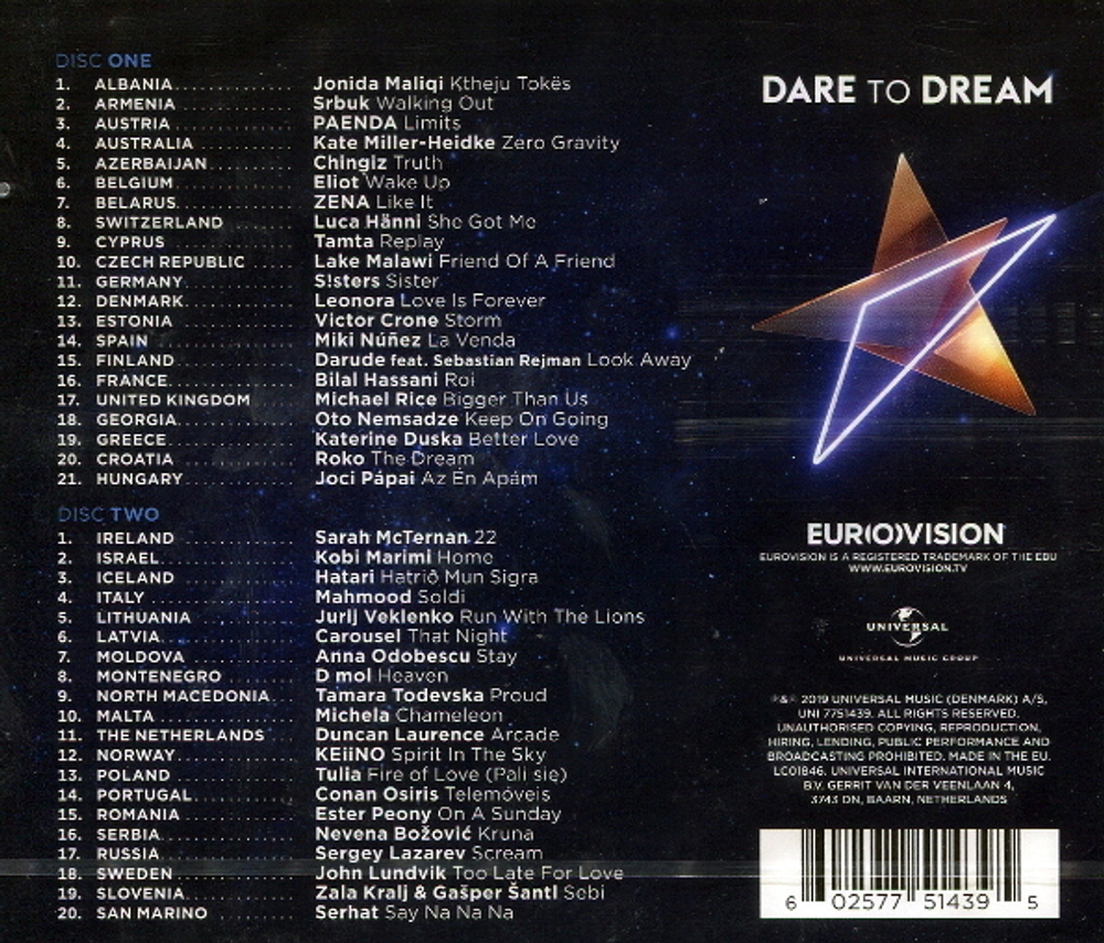 Сборник / Eurovision Song Contest Tel Aviv 2019 - Dare To Dream (2CD)