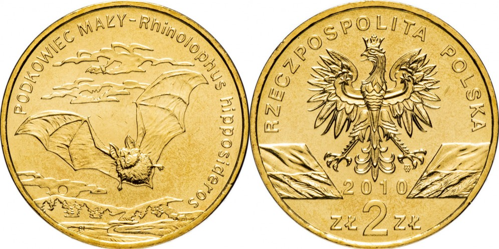 Польша 2 злотых, 2010 Летучая мышь