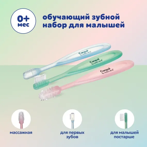 Набор зубных щеток Canpol Babies 3шт в ассортименте 2/421