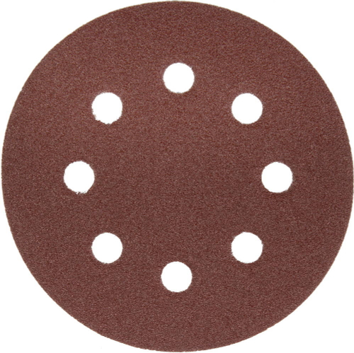 Круг шлифовальный ЗУБР ″Мастер″ универсальный, из абразивной бумаги на велкро основе, 8 отверстий, Р80, 125мм, 5шт