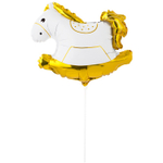 Шар Фольгированный Лошадка-Качалка (Белый)