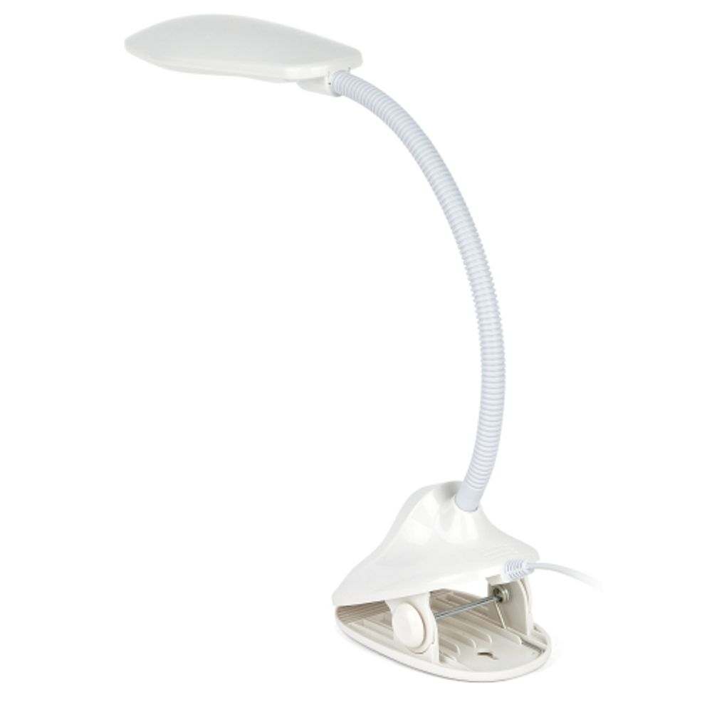 Настольный светильник ЭРА NLED-478-8W-W светодиодный на прищепке белый | Светодиодные настольные лампы