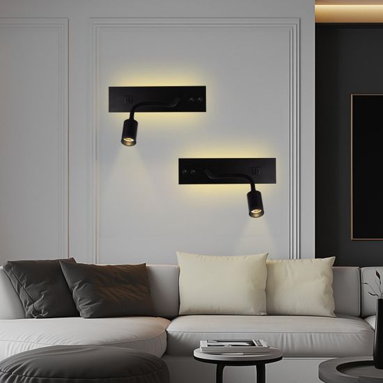 CL704471 Декарт Черный Св-к Настенный с USB