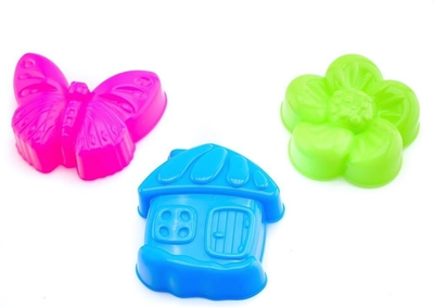 Формочки для песка в сетке 3шт.(Цветок, бабочка, домик) (Стеллар)