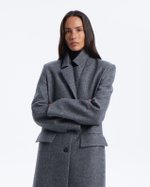 Пальто прямое, Серый