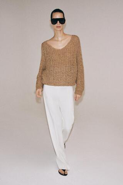 Свитерок из трикотажа с вязаной тесьмой - ZARA