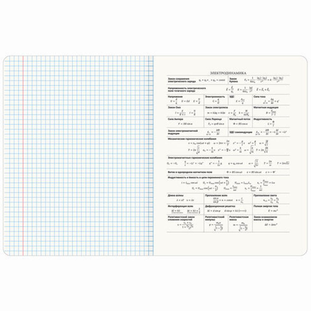 Тетрадь предметная "PASTEL" 48 л., SoftTouch, фольга, ФИЗИКА, клетка, BRAUBERG, 404319