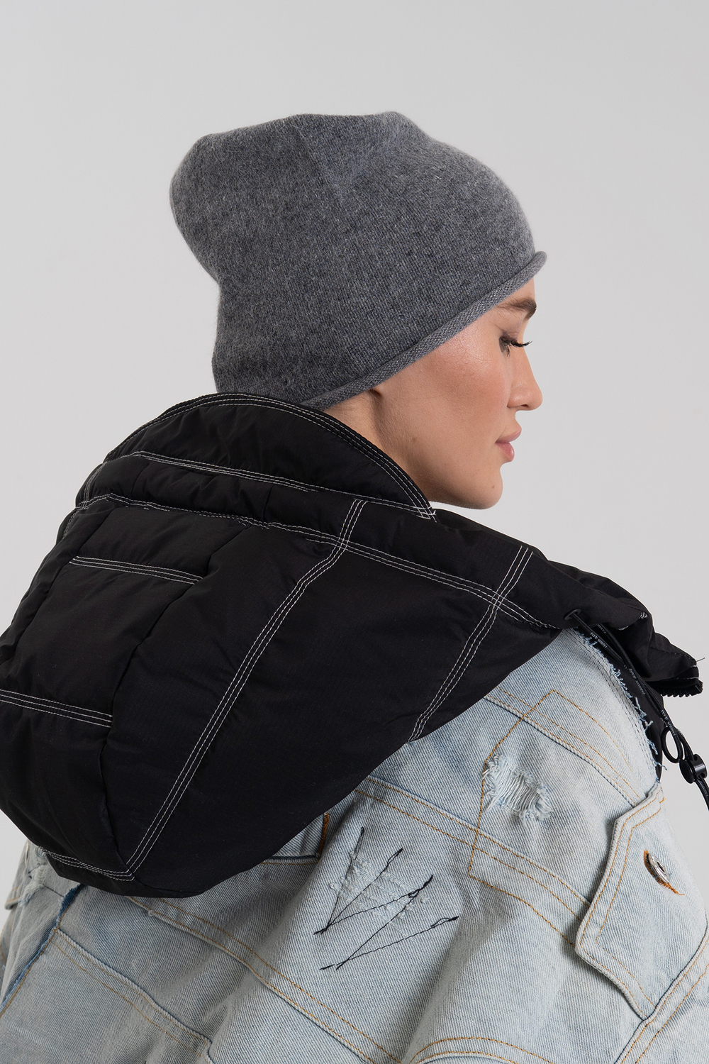 Шапка вискоза + шерсть лана