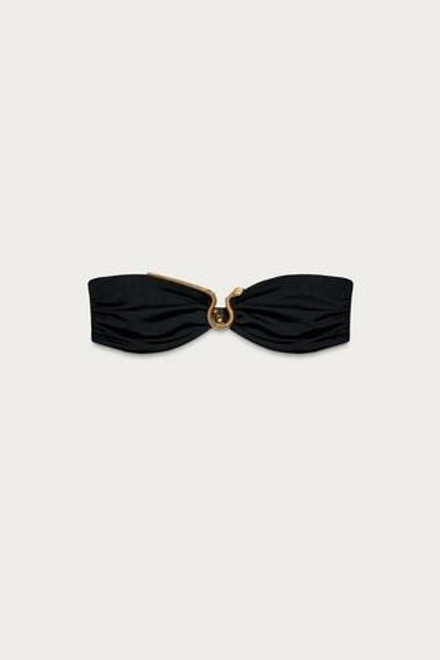 ZARA X MARISA BERENSON ТОП-БИКИНИ С ПРИНТОМ ПОД ЗМЕИНУЮ КОЖУ, ЧЕРНЫЙ
