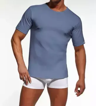 Футболка мужская с коротким рукавом и круглым вырезом Cornette Authentic 202 NEW, джинсовая