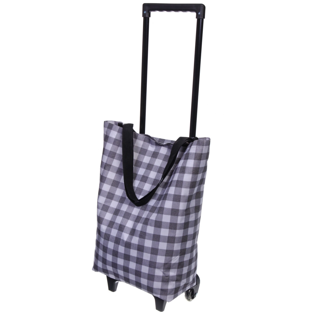 Тележка хозяйственная с сумкой (83*28*17см, колеса 5 см, грузоподъемность до 15 кг) клетка SYD-025