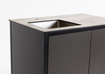 Шкаф напольный с мойкой Lounge D-04S-L, 90 см, черный/серый каспий