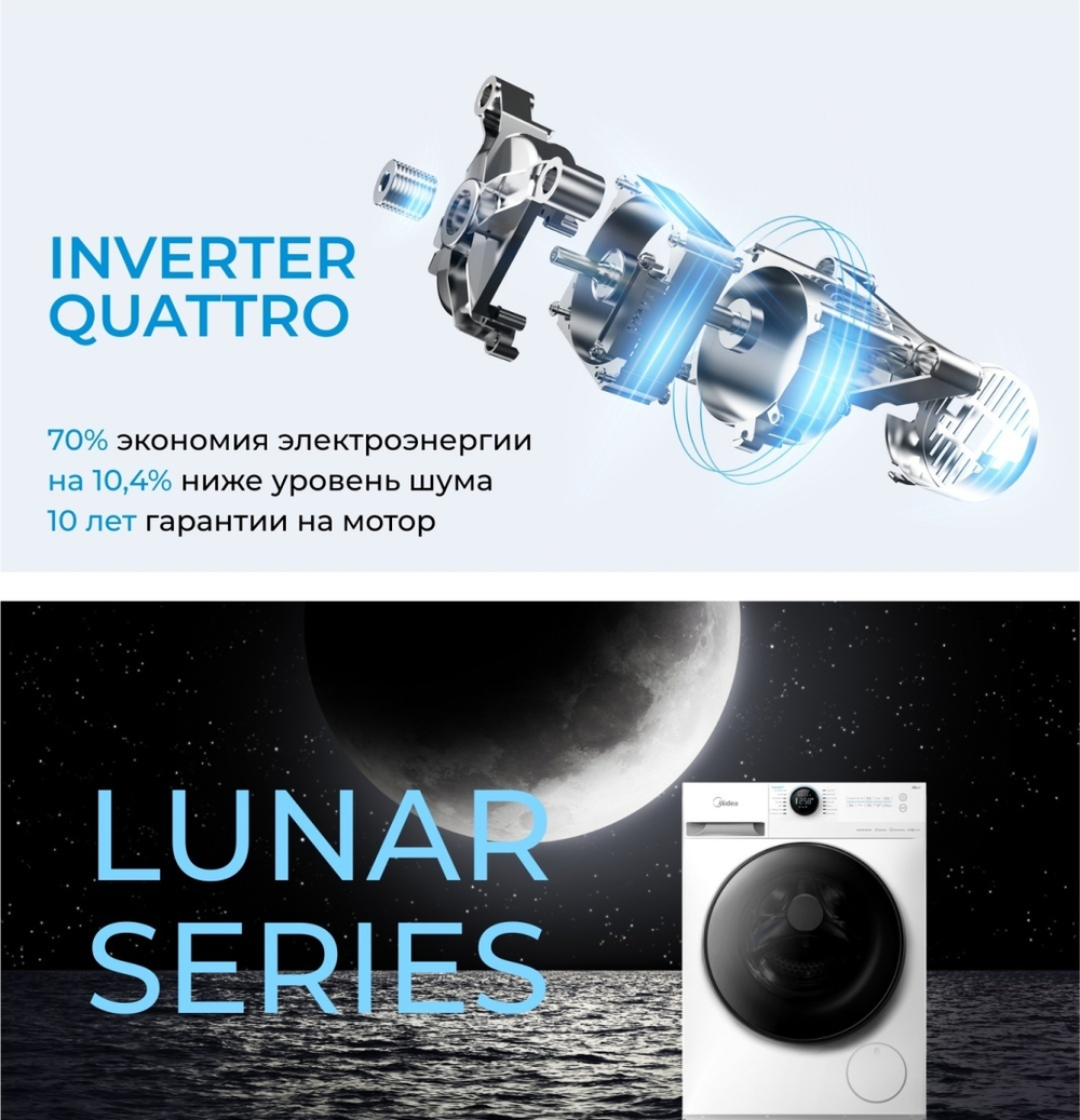 Стиральная машина Midea MF 200W 120 WB\W