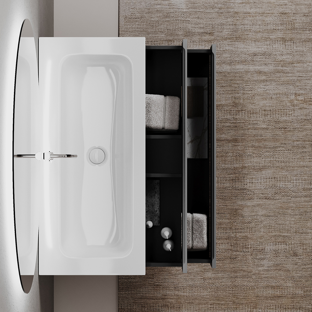 Тумба подвесная под раковину Sancos Folk, Grey soft 790х445х500