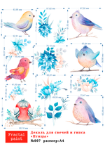 Трансфер переводной - декаль для свечей и гипса птицы 007