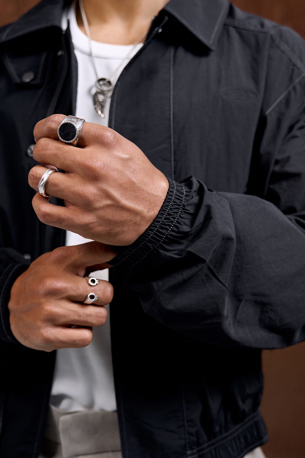 Куртка Nothomme Blue Monte Bent Knife Sleeve Workwear Turn-down Collar Jacket "Black Moonlit Night"