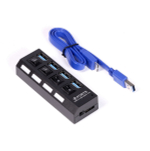 Картридер USB - Xaб 4порта с выключателем USB3.0 Smartbuy SBHA-7304