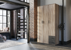 НЕЛЬСОН-1 Шкаф 3-х дверный Дуб каньон/Железный камень