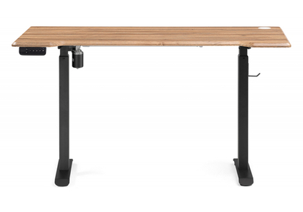 Компьютерный стол Woodville Маркос с механизмом подъема 140х80х75 дуб вотан, черный, ножки черные