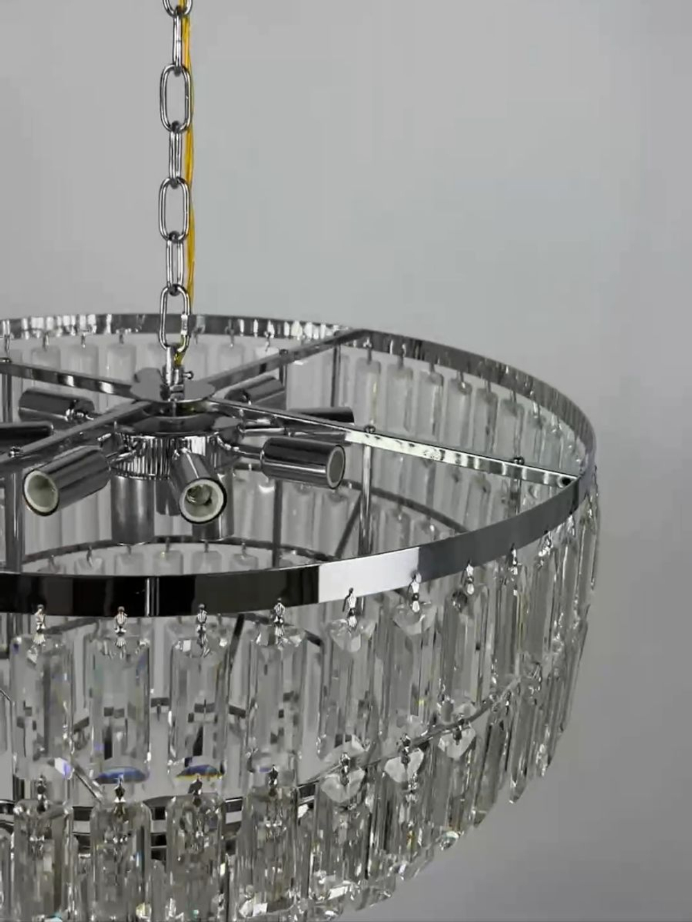 Люстра подвесная Lanbos Crystal, 11 ламп Е14, 440 Вт, до 25 кв м, хром
