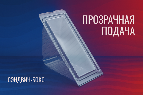 Треугольные сэндвич-боксы из прозрачного пластика — в ассортименте 🥪