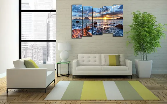 Модульная картина "На берегу моря"