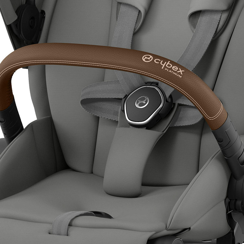 Коляска 3 в 1 Cybex Priam IV Chrome Brown complete и автокресло Aton S2 i-Size Ocean Blue Mirage Grey