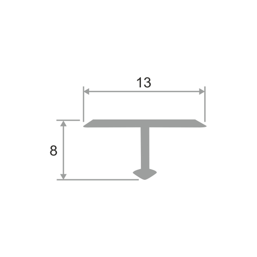 Латунный профиль-вставка Т-образная ЛПТ-13 2700 мм