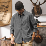 Полосатая рубашка с длинными рукавами мужская свободная повседневная мужская