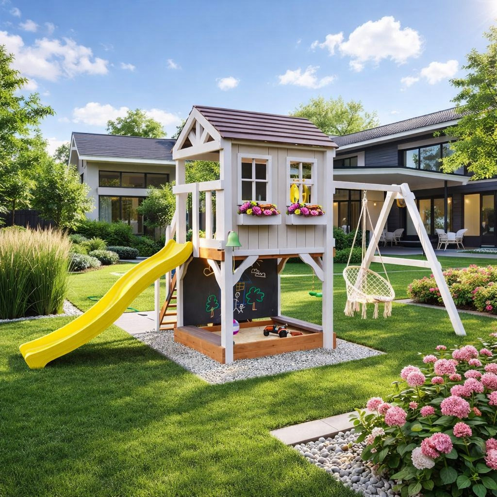 Детский домик с качелями "Прованс"