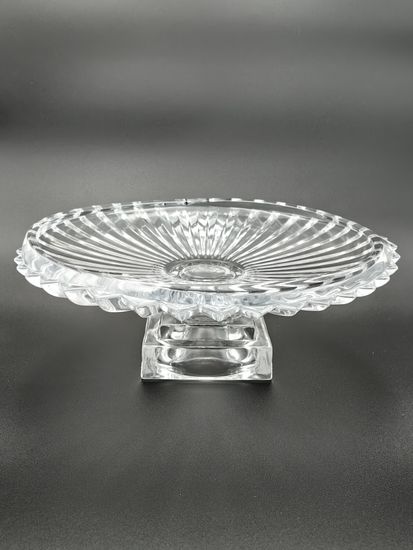 Блюдо из стекла на ножке 33х12,5 см. Oceania