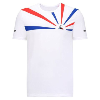 Мужская теннисная футболка Le Coq Sportif TENNIS Tee SS 20 No.2 M - new optical white/cobalt