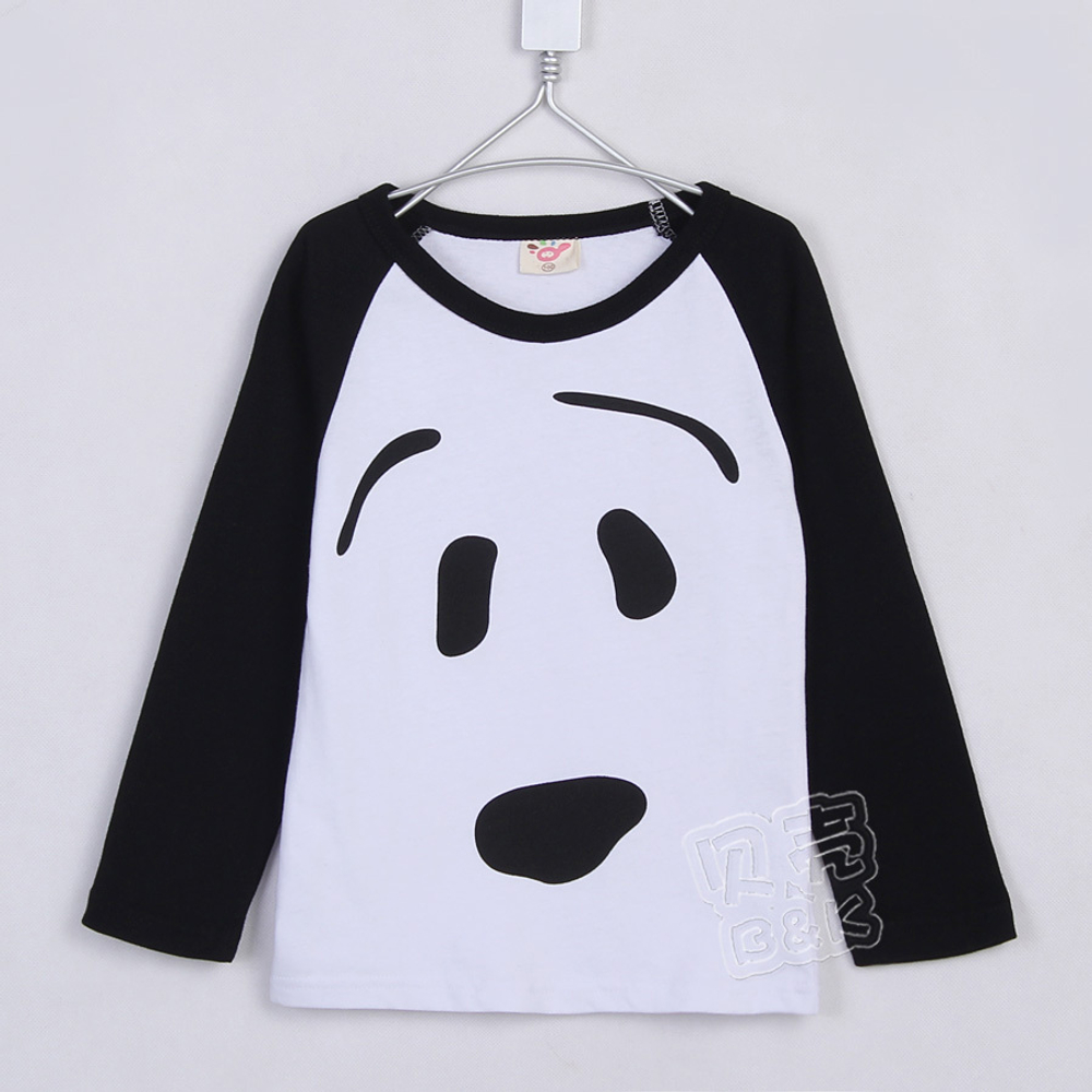 Лонгслив детский с принтом собаки и контрастными рукавами