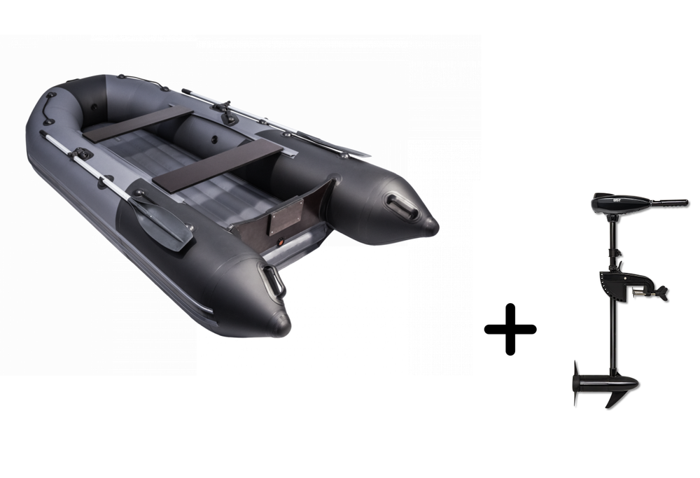 Таймень NX 3200 НДНД графит-черный + BST 40 L (комплект лодка + электромотор)