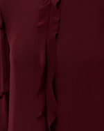 UNDERCOVER ПЛАТЬЕ БОРДОВОЕ С РЮШАМИ