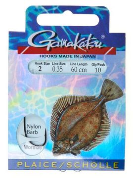 Крючки с поводком Gamakatsu BOOKLET FLATFISH WORM36 разм. 02-0.35мм 60см 10шт.