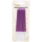 Свечи в торт «Веселье» 6 шт. 10,5 см, фиолетовый