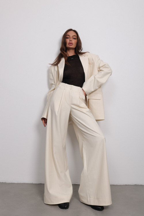 Брюки-палаццо кремовые