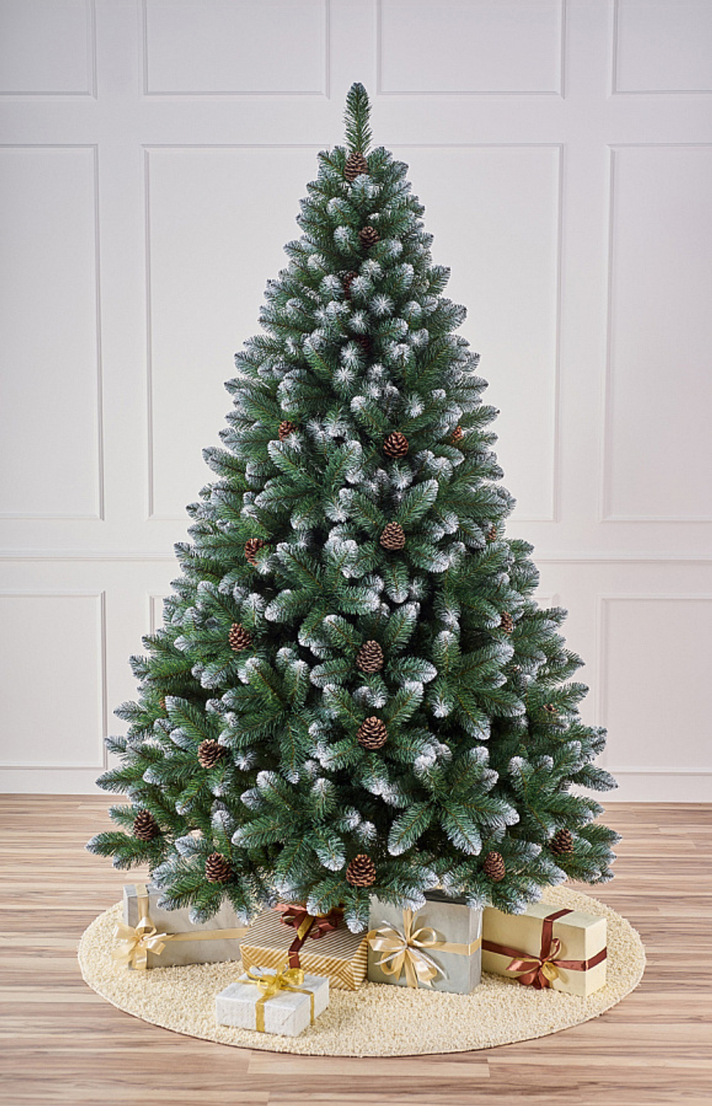 Ель искусственная Канадская 1,8 м с шишками подставка металл Пленка ПВХ МаксКристмас