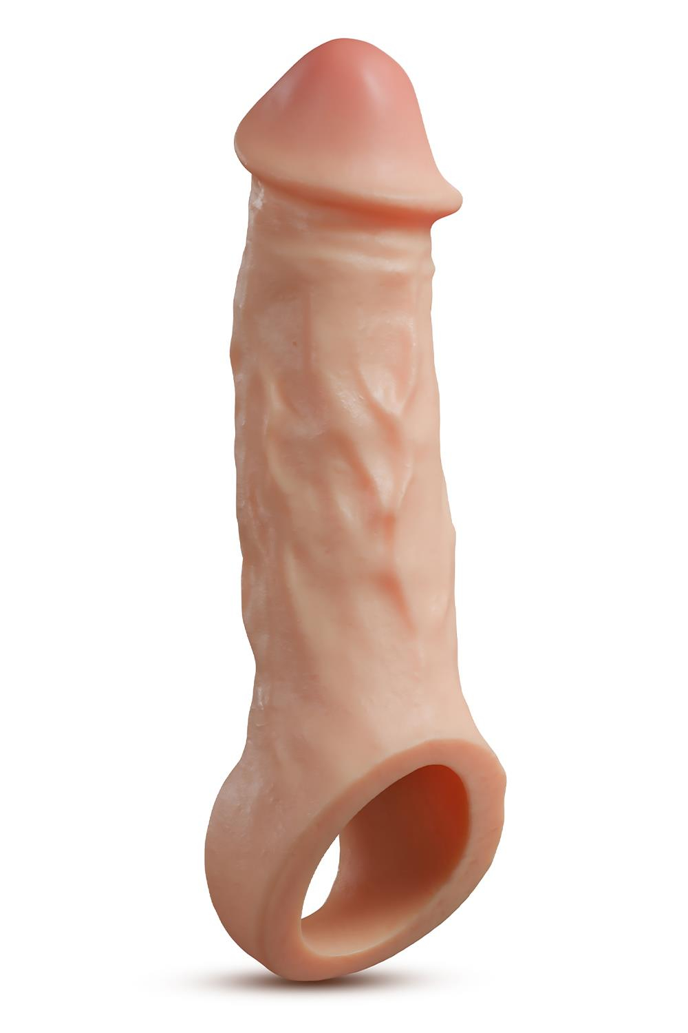Телесная насадка-удлинитель Intrepid 9.25 Inch Realistic Penis Extender Sleeve - 23,5 см. (Цвет: телесный)