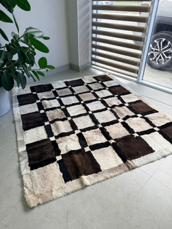 Ковер прямоугольный натуральный мех овчина, 200 х 180 см.