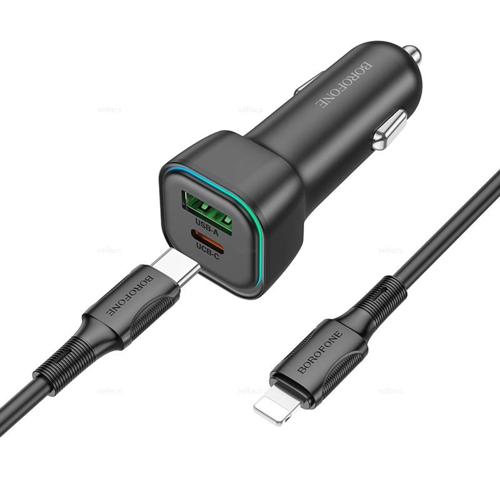 Автомобильное зарядное устройство для Lightning Borofone BZ28A PD30W QC3.0 (black)