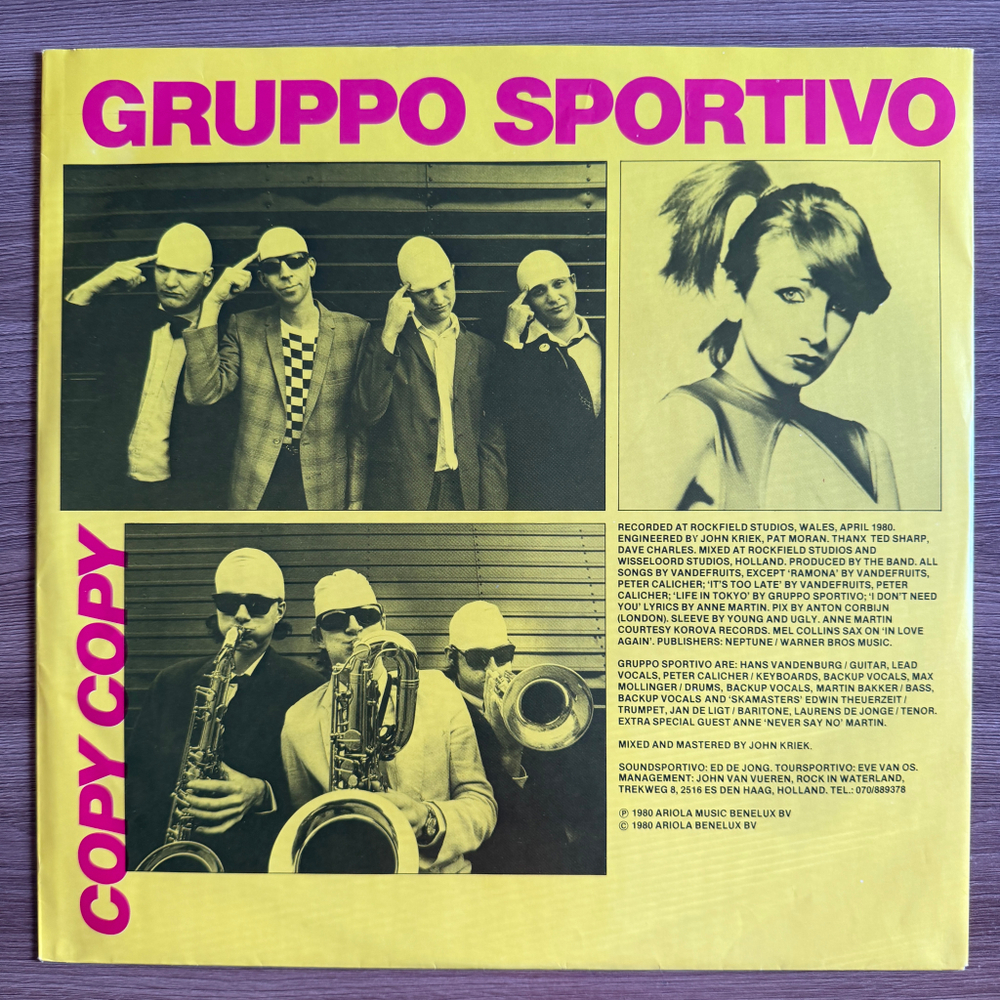 Gruppo Sportivo ‎– Copy Copy (Голландия 1980г.)Т