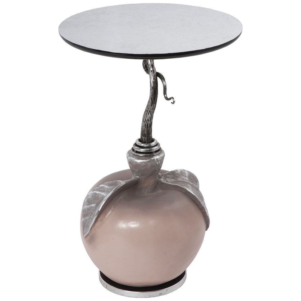 Столик декоративный с серебрянной столешницей Яблоко Евы Сильвер Пиони