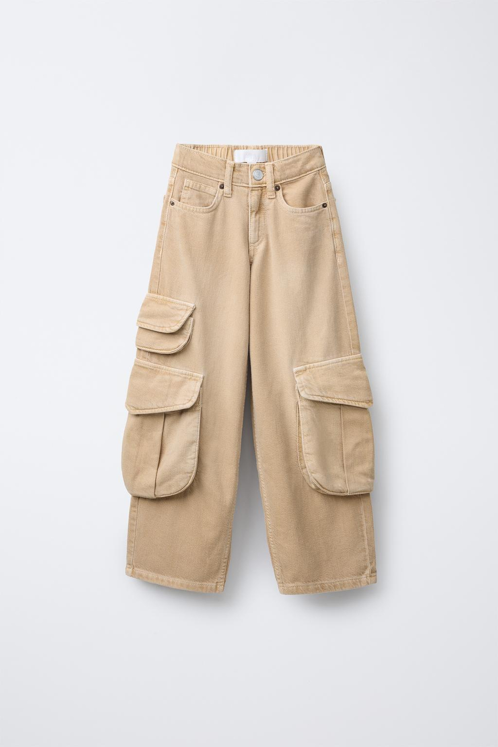 ZARA ДЖИНСЫ КАРГО С КАРМАНАМИ, ОРАНЖЕВЫЙ