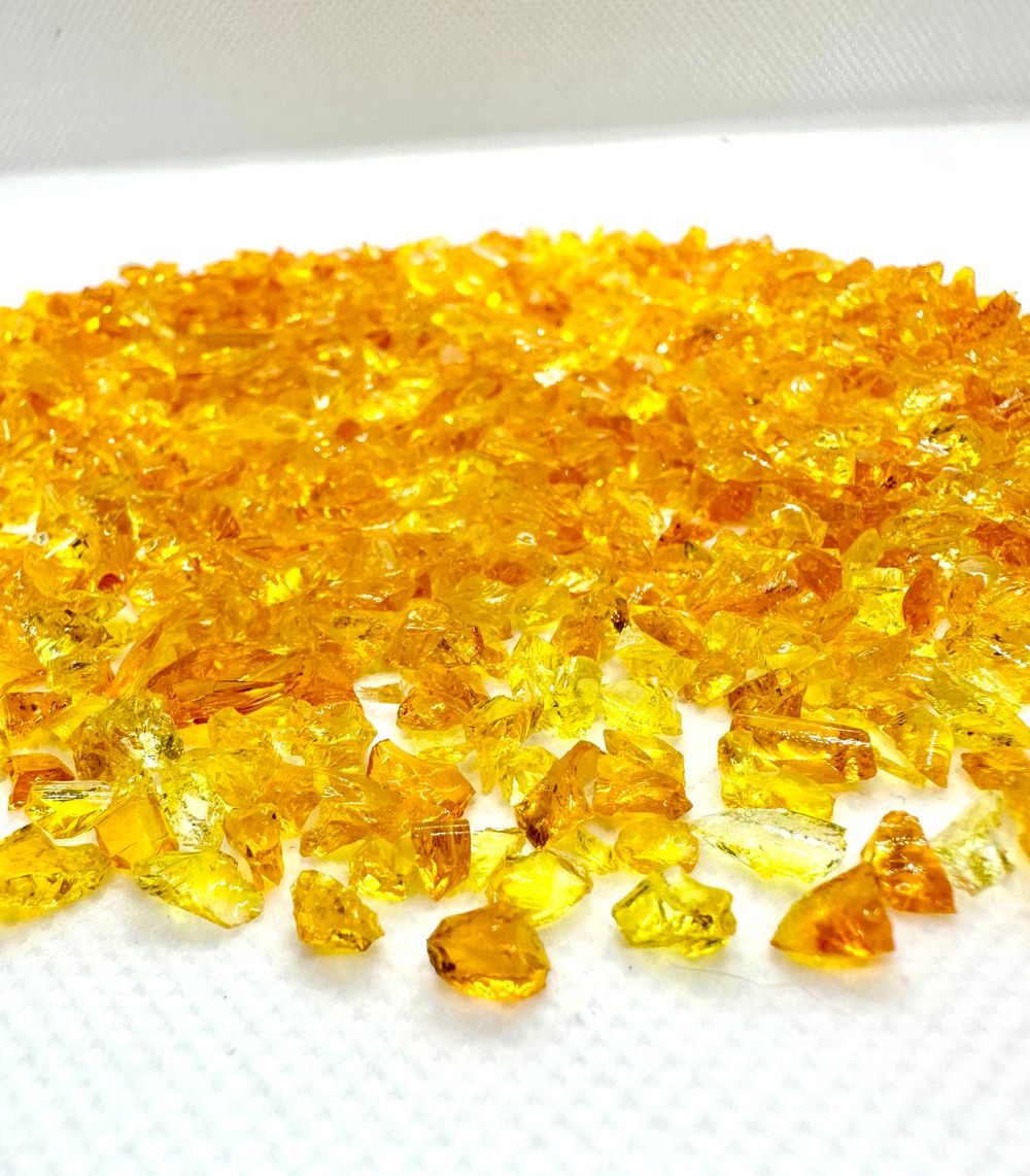 Стеклянная крошка Желто-Оранжевая фракция 3