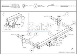 Оцинкованный фаркоп на Opel Zafira A 1999-2005 (без электрики), Galia O056A