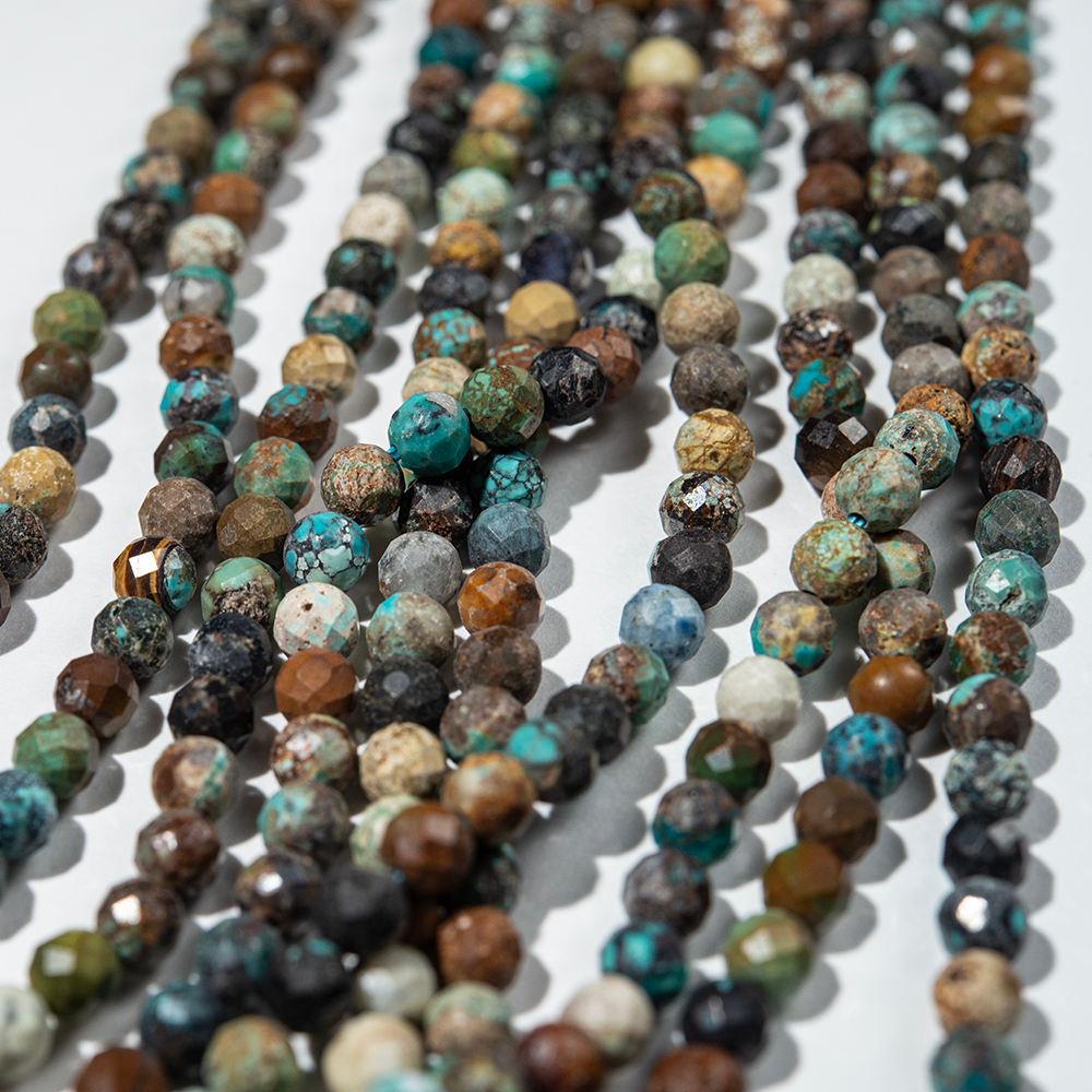 Хризоколла натуральная, 5мм, шар, микроогранка